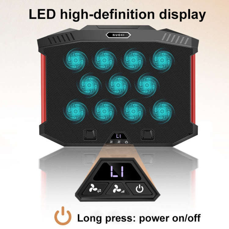 NUOXI X100 11-Fans LED Screen Adjustable Laptop Radiator Cooling Rack