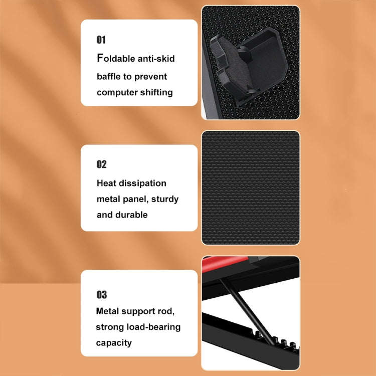 NUOXI X100 11-Fans LED Screen Adjustable Laptop Radiator Cooling Rack