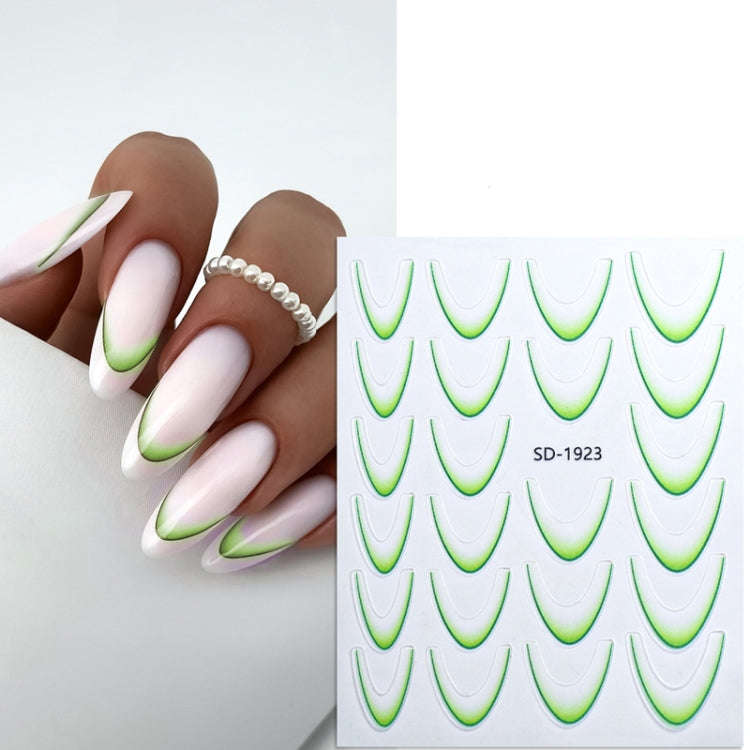 SD-1923 Line Nail Art Stickers Self-Adhesive Gradient Color French Manicure Stickers DIY Nail Tip...