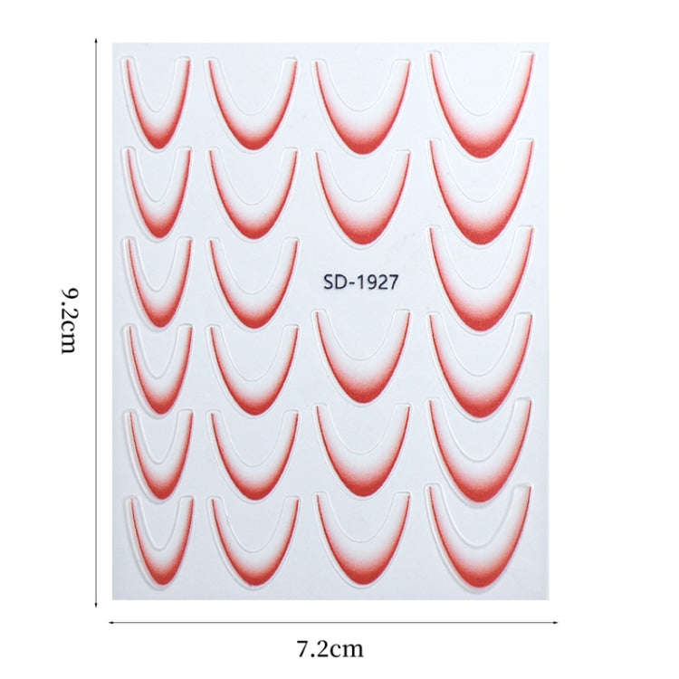 SD-1932 Line Nail Art Stickers Self-Adhesive Gradient Color French Manicure Stickers DIY Nail Tip...