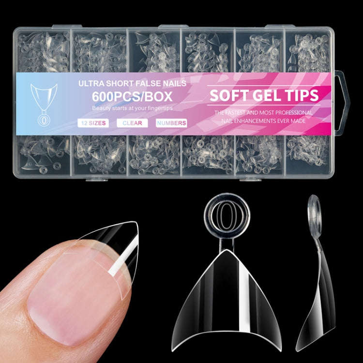 600pcs /Box Ultra Short False Nail Tips Extension Clear No Scratch Traceless Frosted Manicure Sal...