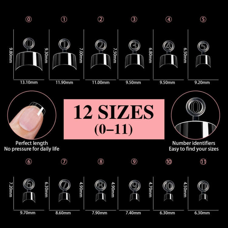 600pcs /Box Ultra Short False Nail Tips Extension Clear No Scratch Traceless Frosted Manicure Sal...