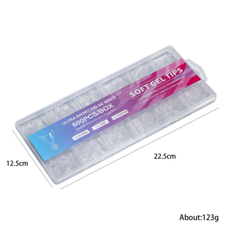600pcs /Box Ultra Short False Nail Tips Extension Clear No Scratch Traceless Frosted Manicure Sal...