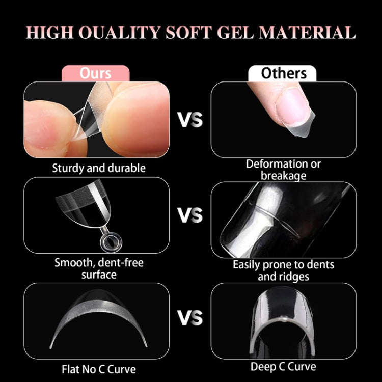 600pcs /Box Ultra Short False Nail Tips Extension Clear No Scratch Traceless Frosted Manicure Sal...
