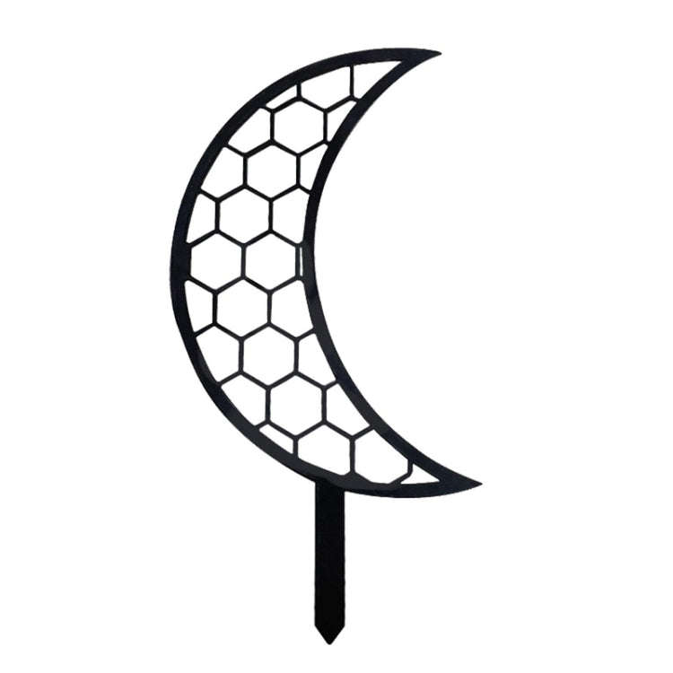 Plastic Moon Climbing Stands Balcony Pot Plant Hauling Gardening Decorative Flower Holder(Black)