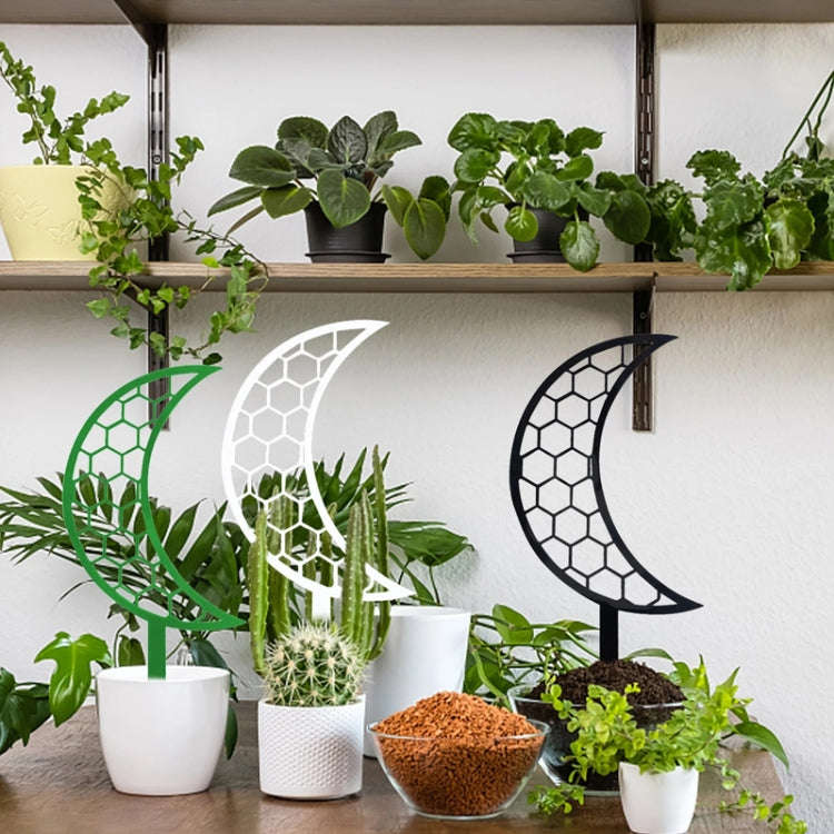 Plastic Moon Climbing Stands Balcony Pot Plant Hauling Gardening Decorative Flower Holder(Black)