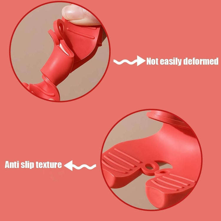 2pcs /Pack Silicone 3-Finger Anti-Scalding Clip Heat Resistant Gloves Bowl Dish Lifter(Purple)