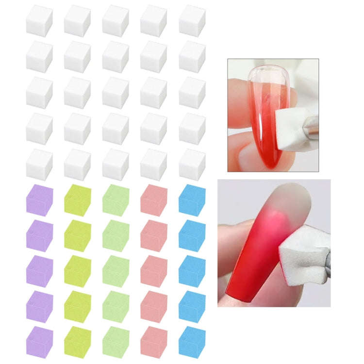 50pcs /Box 1cm Mini Nail Art Sponges Gradient Aura Effect Designs Manicure Brush Tool(White)