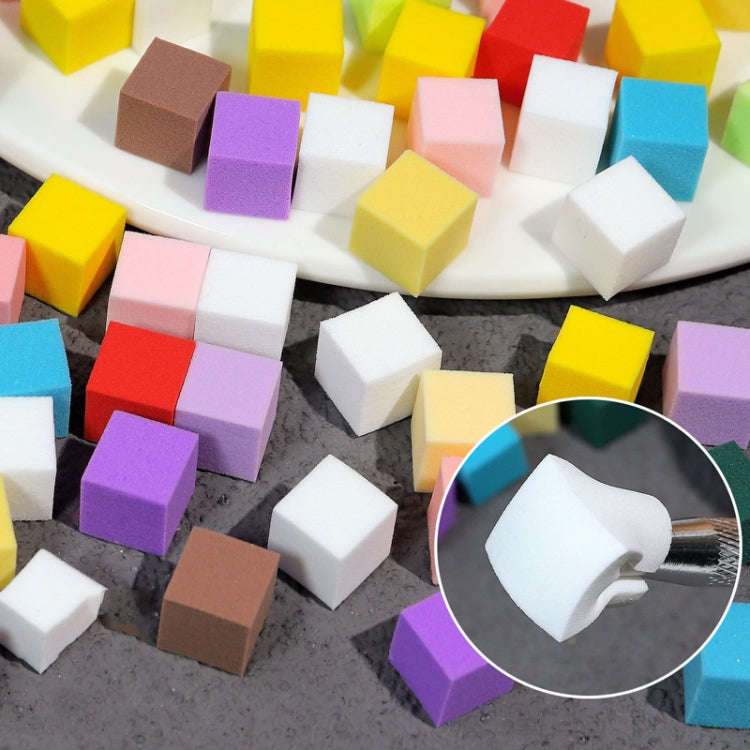 50pcs /Box 1cm Mini Nail Art Sponges Gradient Aura Effect Designs Manicure Brush Tool(White)
