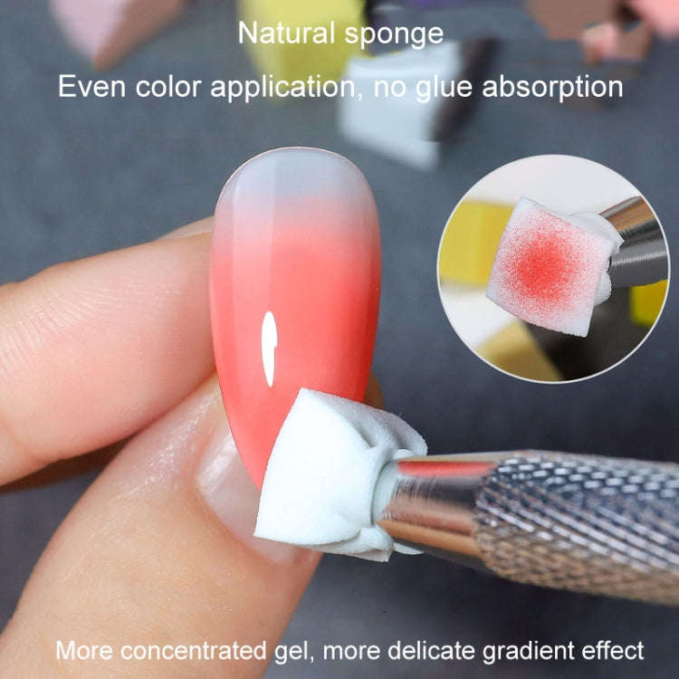 50pcs /Box 1cm Mini Nail Art Sponges Gradient Aura Effect Designs Manicure Brush Tool(White)
