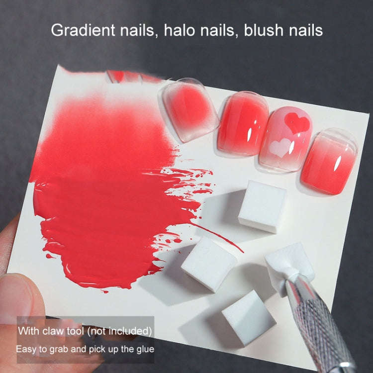 50pcs /Box 1cm Mini Nail Art Sponges Gradient Aura Effect Designs Manicure Brush Tool(White)
