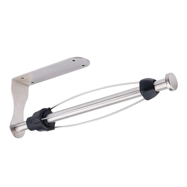 Kitchen Stainless Steel Paper Towel Holder With Damping Cabinet No Punch Roll Paper Cling Film Ho...