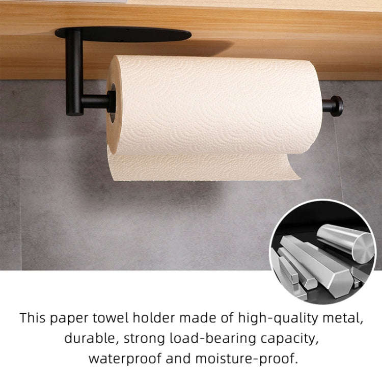 Kitchen Stainless Steel Paper Towel Holder With Damping Cabinet No Punch Roll Paper Cling Film Ho...