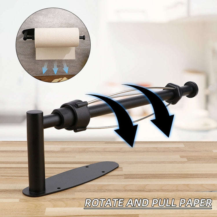 Kitchen Stainless Steel Paper Towel Holder With Damping Cabinet No Punch Roll Paper Cling Film Ho...