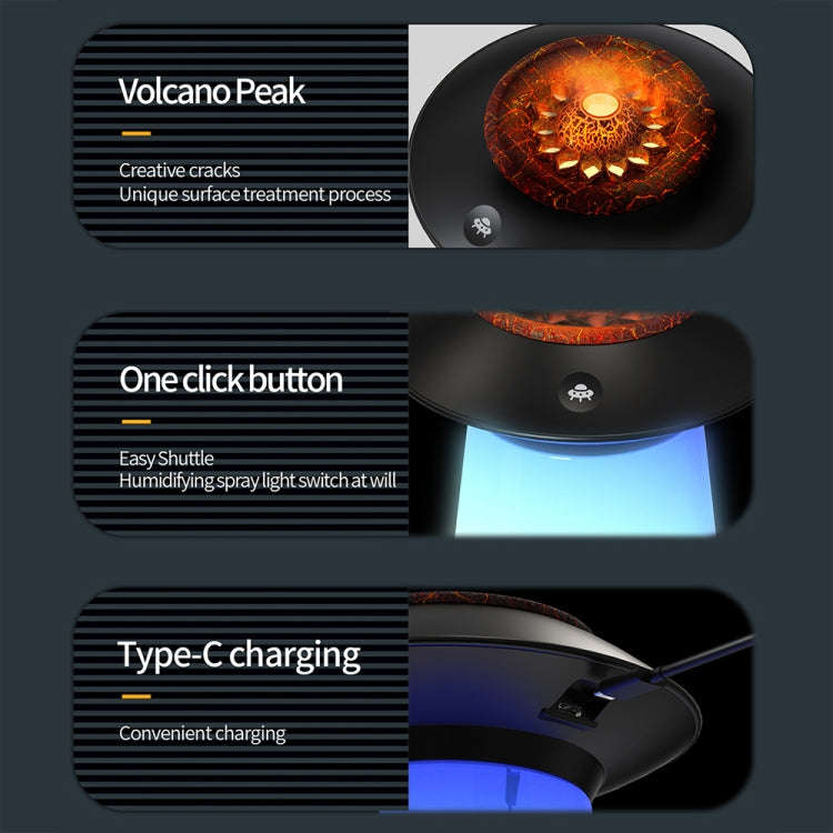 HX126 Sound Pickup RGB Light Volcano Humidifier Simulated Flame Aromatherapy Machine, Color: White