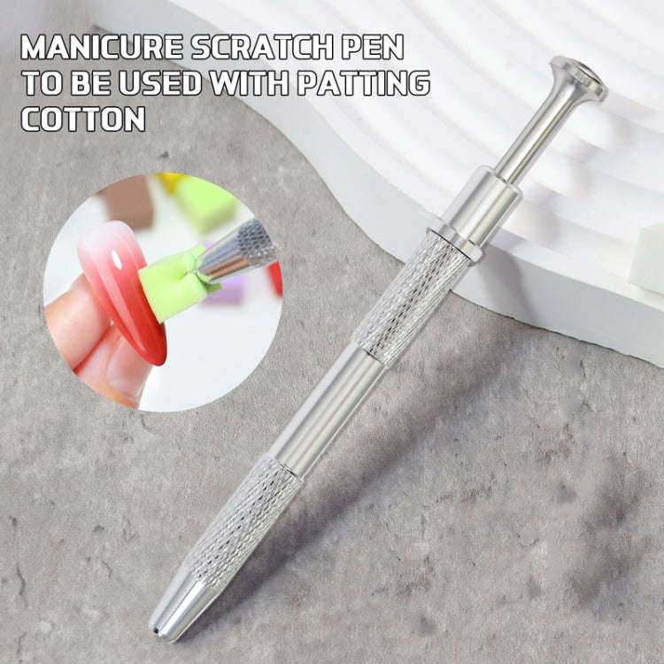 Nail Sponge Gripper Non-slip Manicure Tool Pat Gel Sponge Grabbing Pen(Silver)
