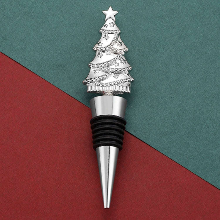 Christmas Tree Wine Champagne Sealing Stopper Home Fresh Christmas Party Wine Bottle Corks(Silver)