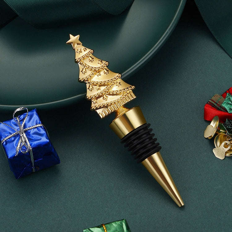 Christmas Tree Wine Champagne Sealing Stopper Home Fresh Christmas Party Wine Bottle Corks(Silver)