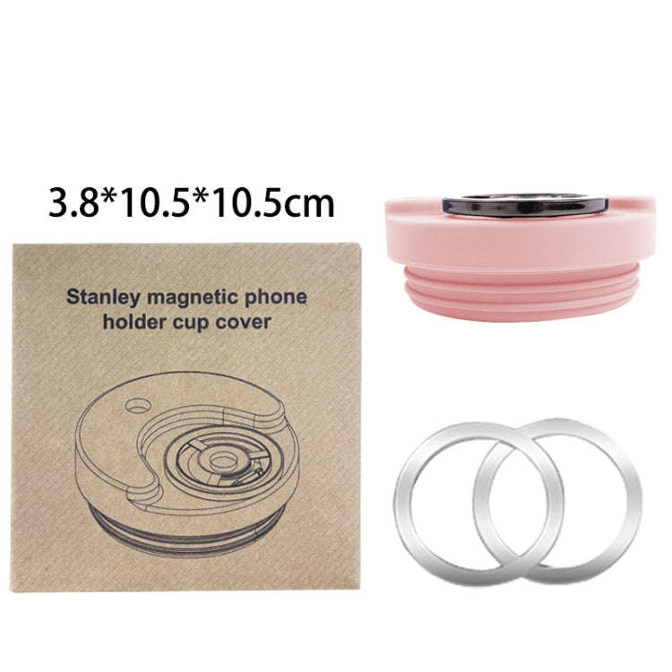 For Stanley 40oz Tumbler Cup Leak-proof Silicone Lid with Magnetic Phone Holder(White)