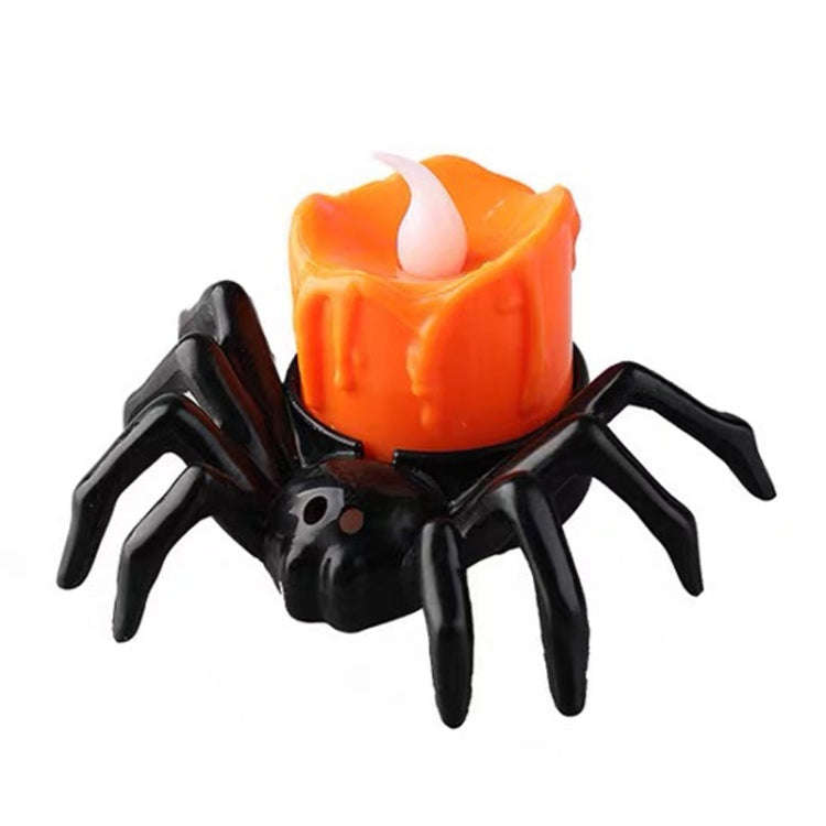 LED Halloween Spider Candle Light Electronic Ambient Decorative Night Lamp Desktop Ornament(Warm ...