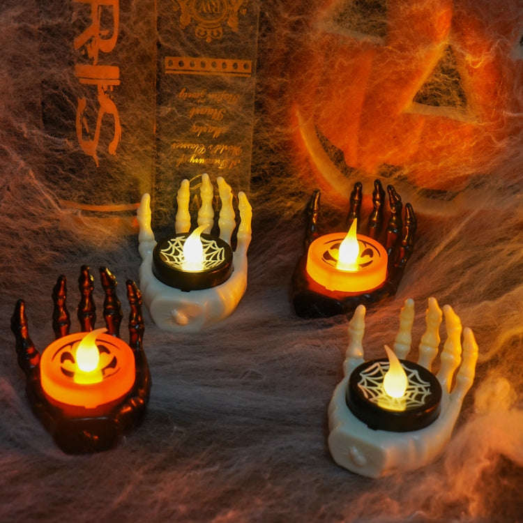 Halloween LED Candle Light Ghost Festival Decoration Palm Rest Night Light Horror Layout Prop(Black)