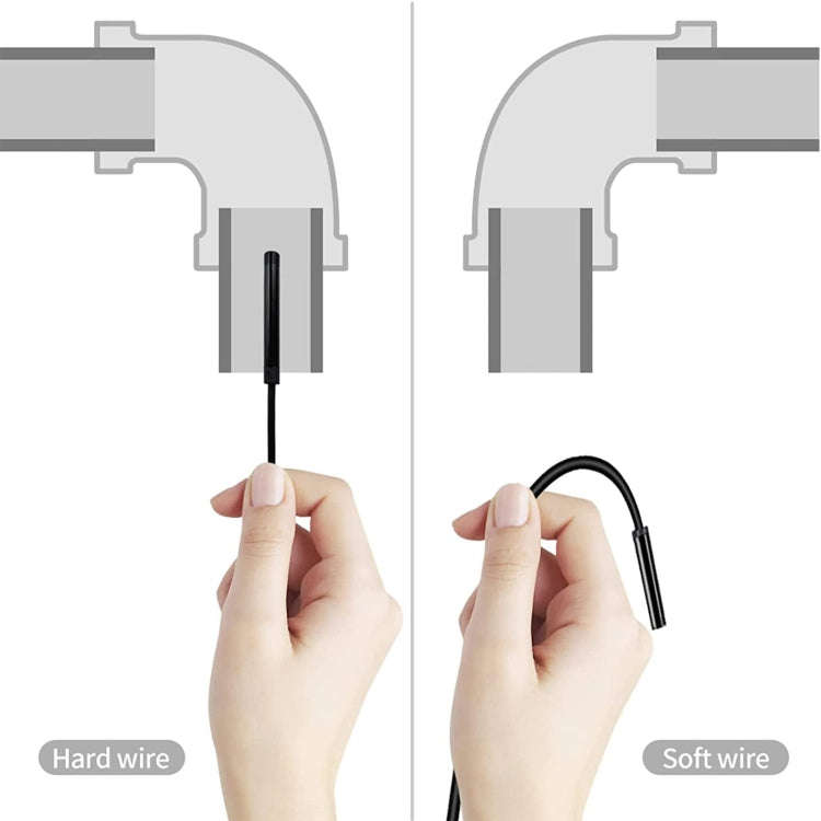 2.4 inch Screen Fuel Tank Inspection Night Vision 8mm Endoscope, Length: 1m Hard Wire