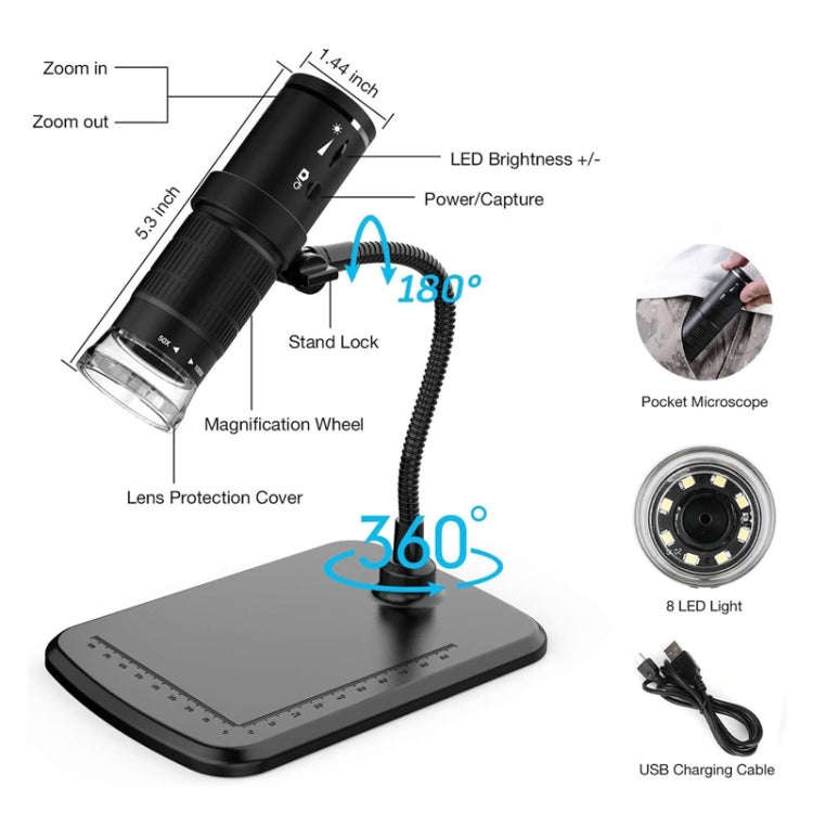 1000x HD WiFi Digital Electron Microscope(Folding Type)