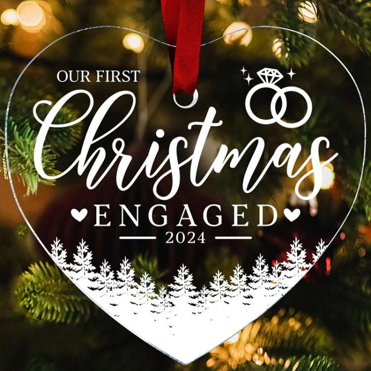 Christmas Acrylic Transparent Decoration Blessing Pendant Home Christmas Tree Ornament, Style: Co...
