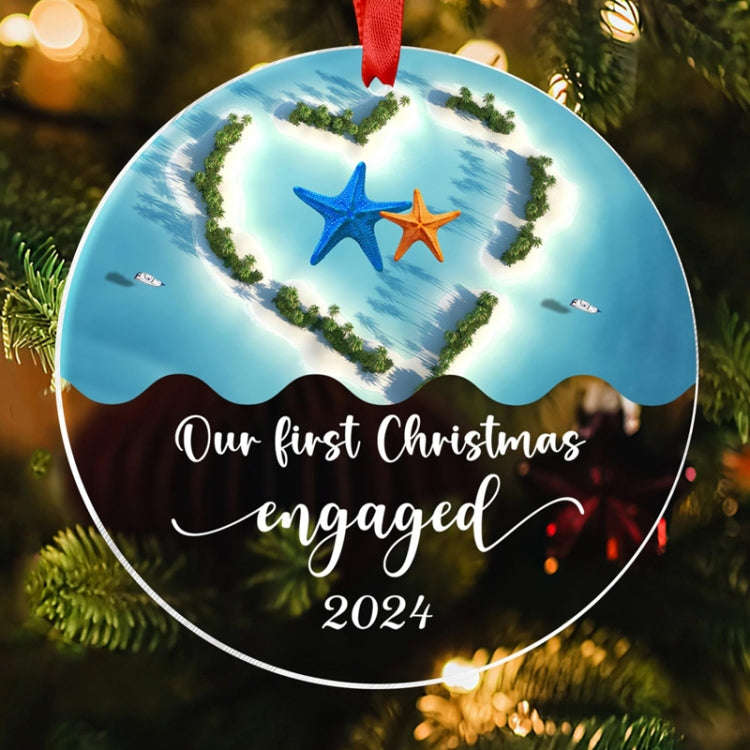 Christmas Acrylic Transparent Decoration Blessing Pendant Home Christmas Tree Ornament, Style: Ocean