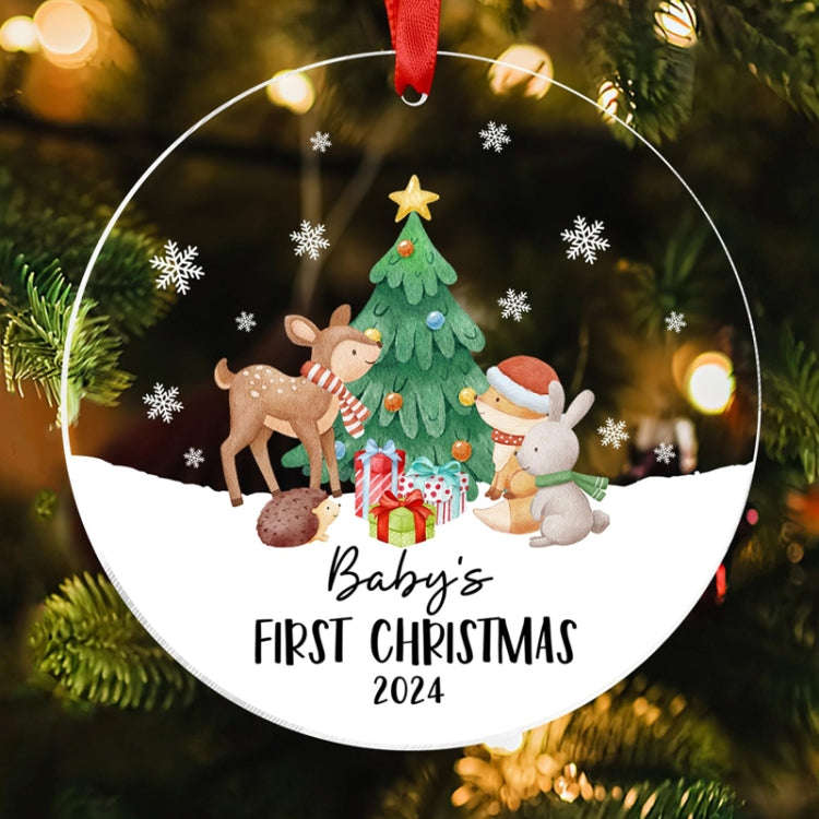 Christmas Acrylic Transparent Decoration Blessing Pendant Home Christmas Tree Ornament, Style: Deer