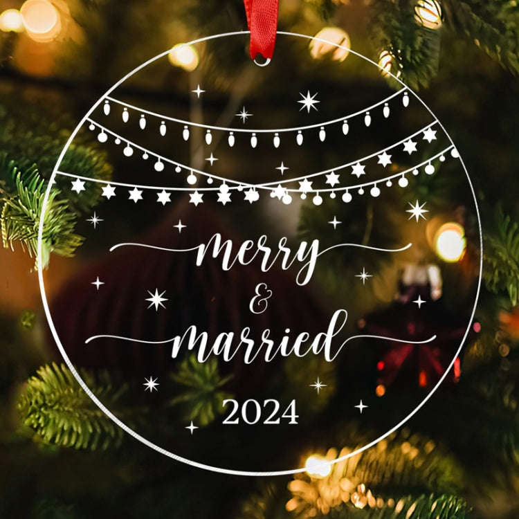 Christmas Acrylic Transparent Decoration Blessing Pendant Home Christmas Tree Ornament, Style: Merry