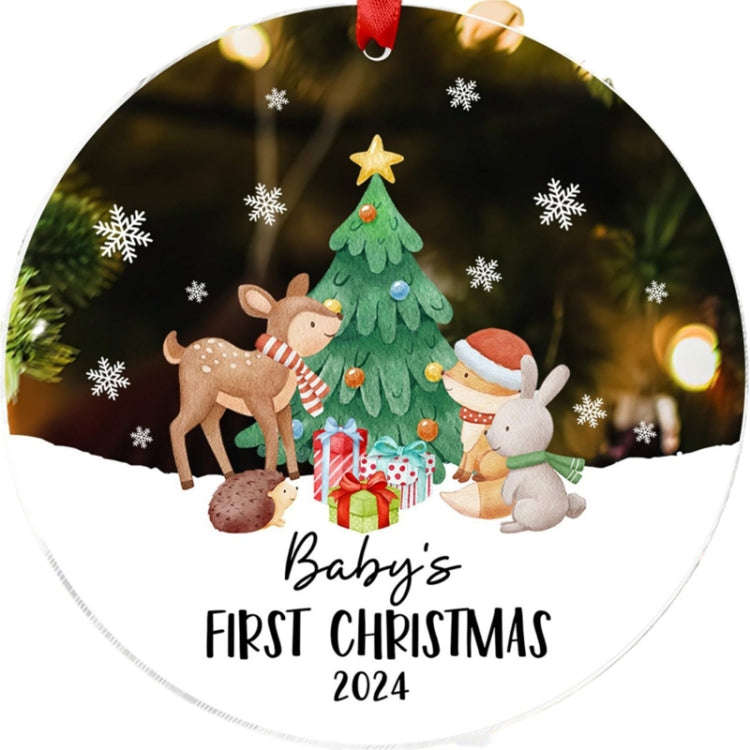 Christmas Acrylic Transparent Decoration Blessing Pendant Home Christmas Tree Ornament, Style: Merry