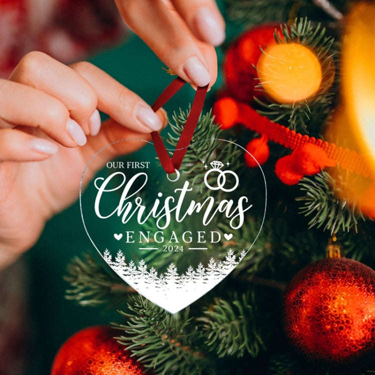 Christmas Acrylic Transparent Decoration Blessing Pendant Home Christmas Tree Ornament, Style: Merry