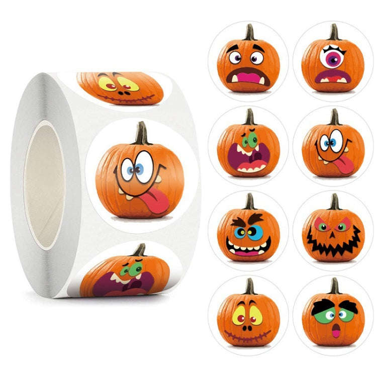 500pcs/ Roll 25mm Halloween Party Favors Label Stickers DIY Decorative Labels Cute Smile Pumpkin ...