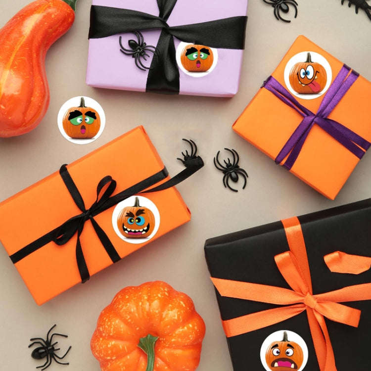 500pcs/ Roll 25mm Halloween Party Favors Label Stickers DIY Decorative Labels Cute Smile Pumpkin ...