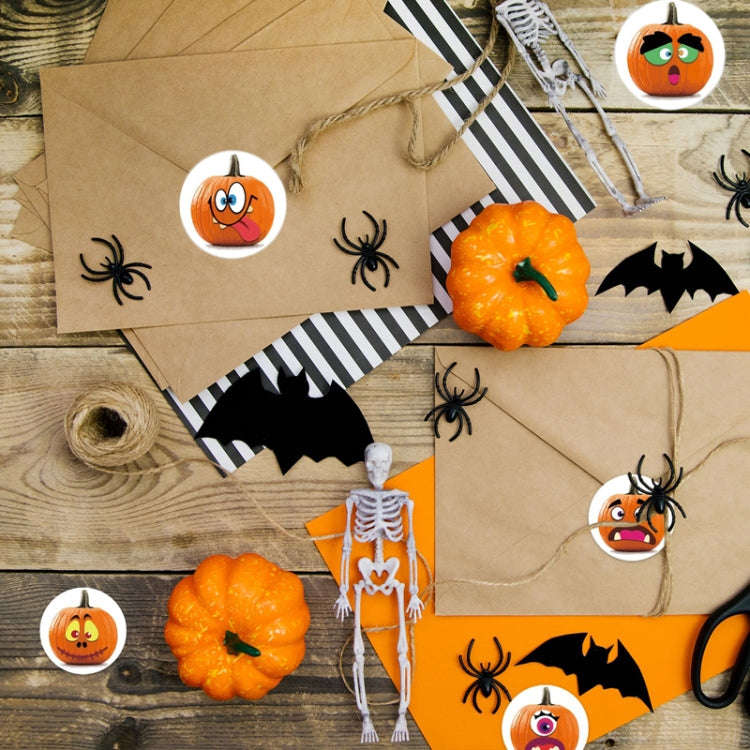 500pcs/ Roll 25mm Halloween Party Favors Label Stickers DIY Decorative Labels Cute Smile Pumpkin ...