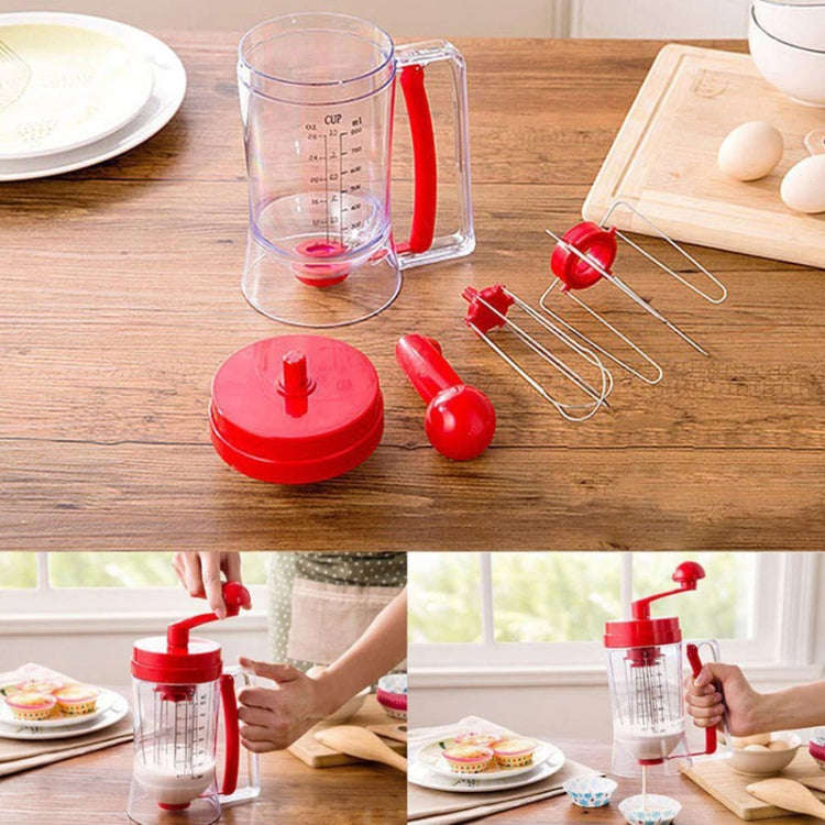 Hand-Operated Batter Dispenser Kitchen Baking Liquid Dividing Tool(Red)