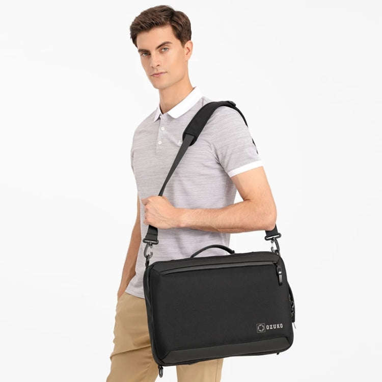 Ozuko Business Laptop USB Backpack Men Schoolbag(Dark Blue)