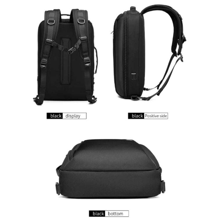 Ozuko Business Laptop USB Backpack Men Schoolbag(Dark Blue)