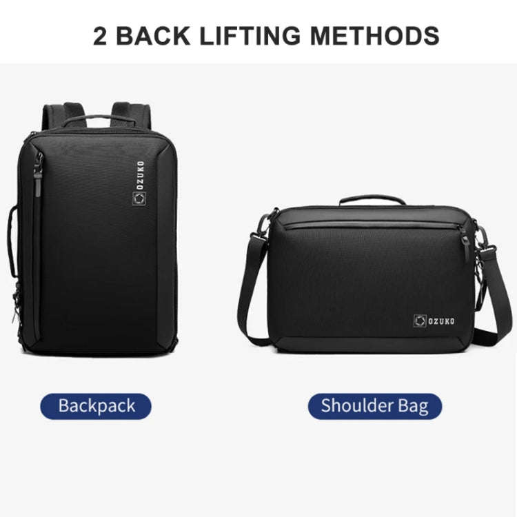 Ozuko Business Laptop USB Backpack Men Schoolbag(Dark Blue)