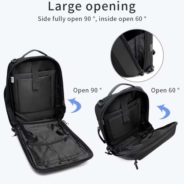 Ozuko Business Laptop USB Backpack Men Schoolbag(Dark Blue)