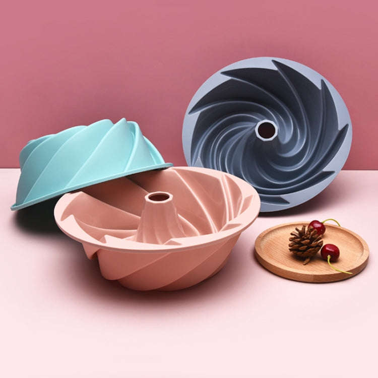 Swirl Model Silicone Cake Mold Household High Temperature Resistance Baking Pan(Pink)