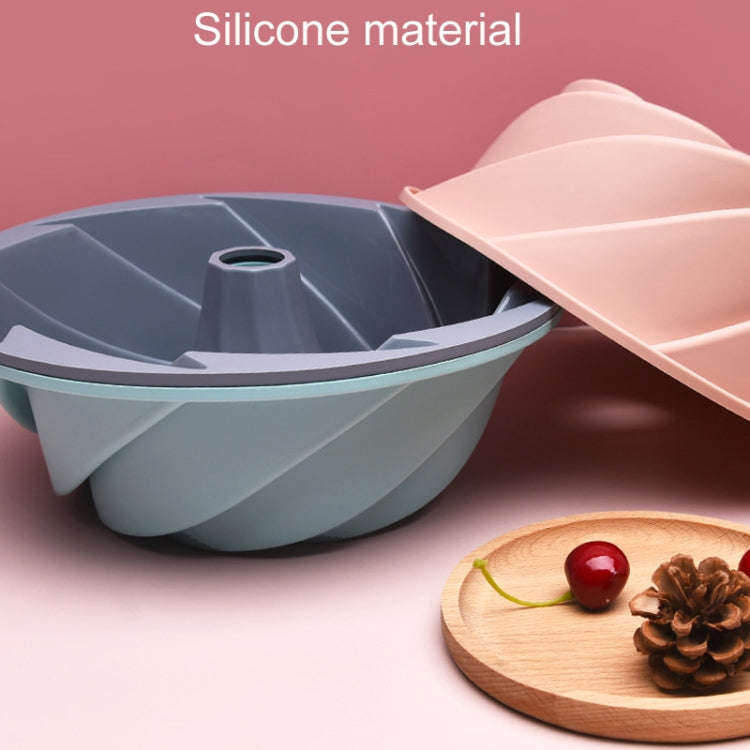 Swirl Model Silicone Cake Mold Household High Temperature Resistance Baking Pan(Pink)