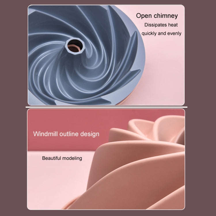 Swirl Model Silicone Cake Mold Household High Temperature Resistance Baking Pan(Pink)
