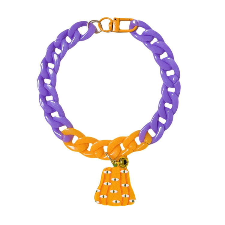 Pet Halloween Necklace Cartoon Tag Necklace Cats Dogs Holiday Adjustable Decoration Chain, Style:...