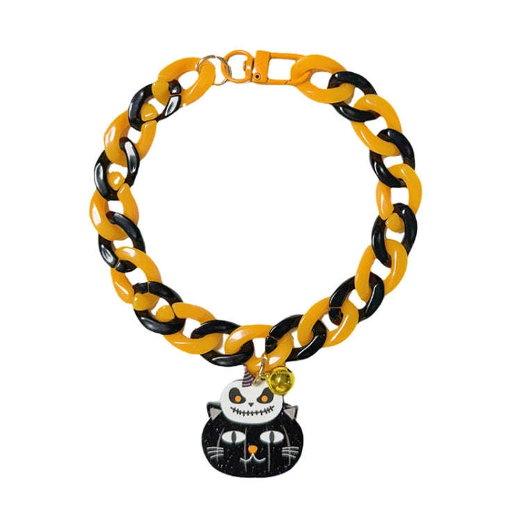 Pet Halloween Necklace Cartoon Tag Necklace Cats Dogs Holiday Adjustable Decoration Chain, Style:...
