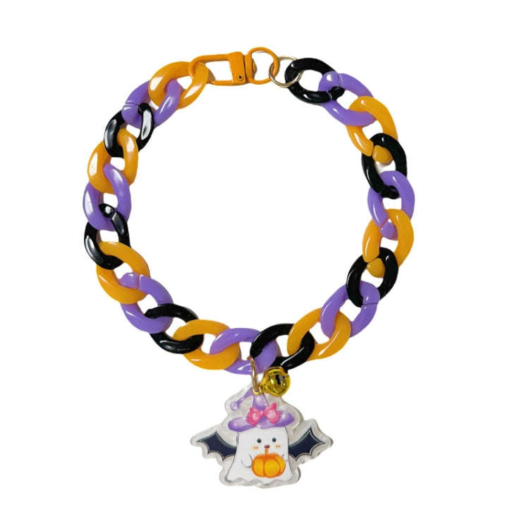 Pet Halloween Necklace Cartoon Tag Necklace Cats Dogs Holiday Adjustable Decoration Chain, Style:...