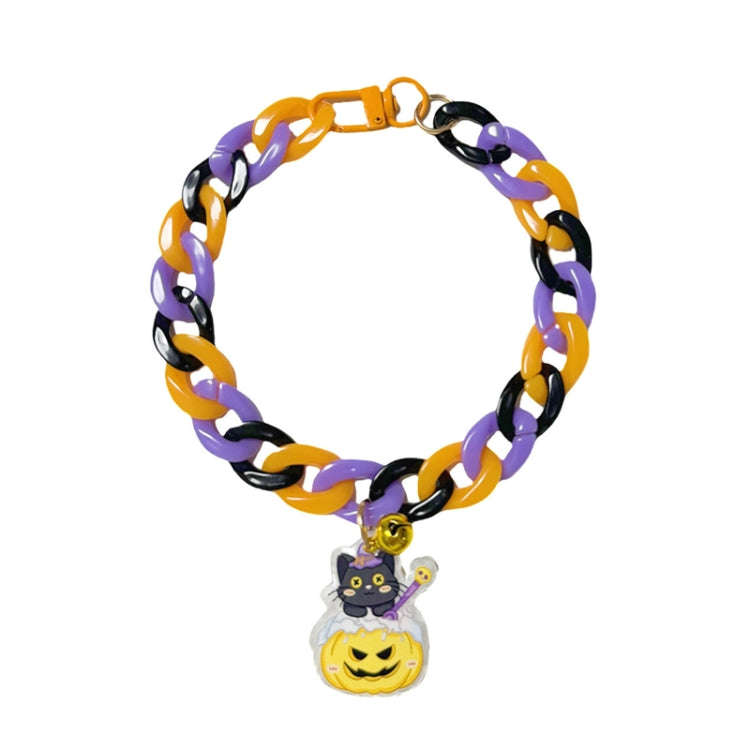 Pet Halloween Necklace Cartoon Tag Necklace Cats Dogs Holiday Adjustable Decoration Chain, Style:...