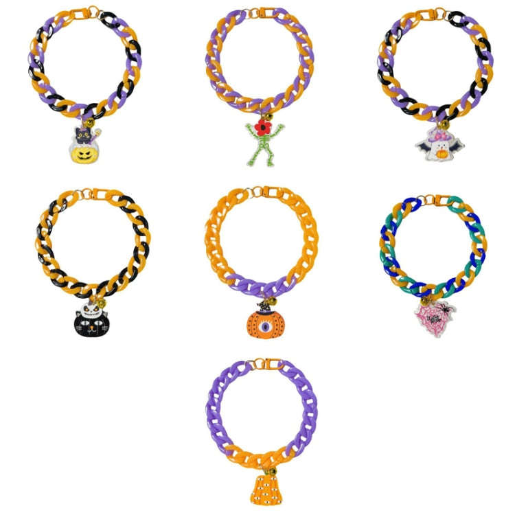 Pet Halloween Necklace Cartoon Tag Necklace Cats Dogs Holiday Adjustable Decoration Chain, Style:...