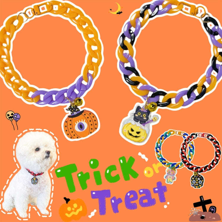 Pet Halloween Necklace Cartoon Tag Necklace Cats Dogs Holiday Adjustable Decoration Chain, Style:...
